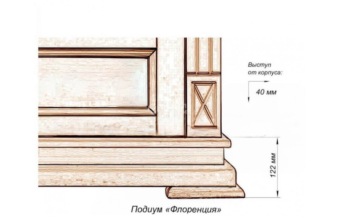 Купить Шкаф книжный угловой Флоренция по низкой цене